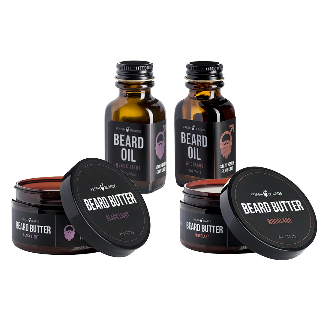 Black Light or Woodland Beard Butter BOGO (Free Beard Oil)